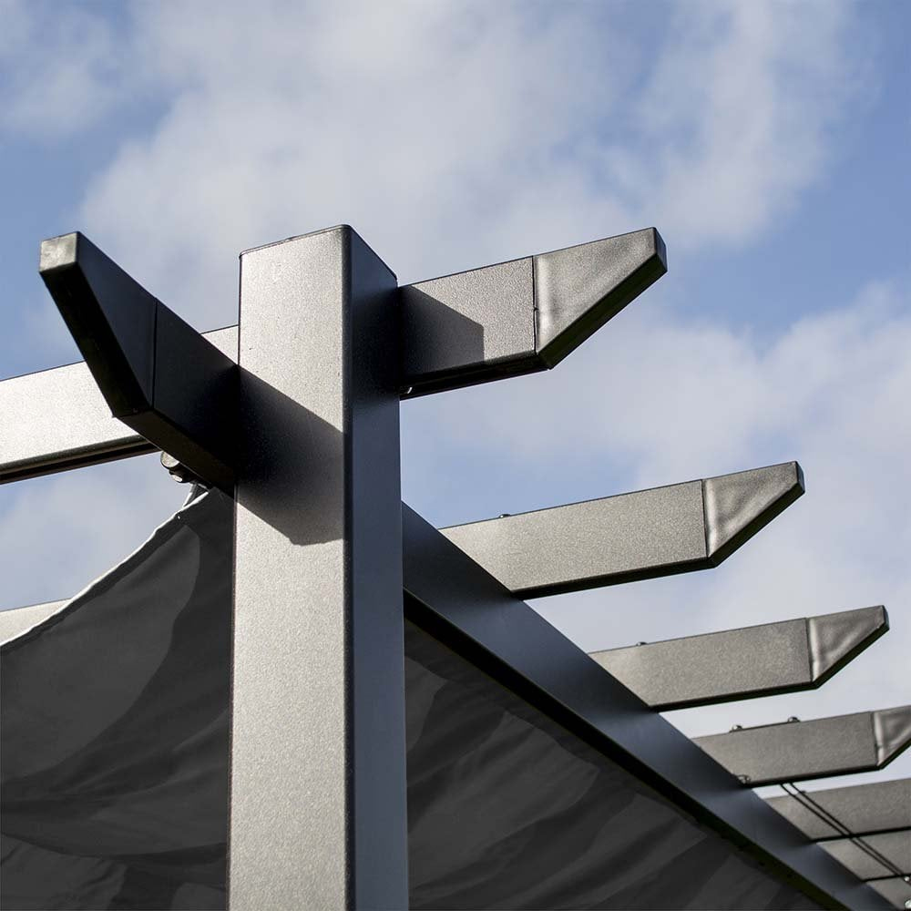 Launton Aluminium Garden Pergola Canopy In Grey