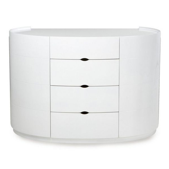 Product photograph of Laura Dressing Table In White High Gloss With 4 Drawers from Furniture in Fashion