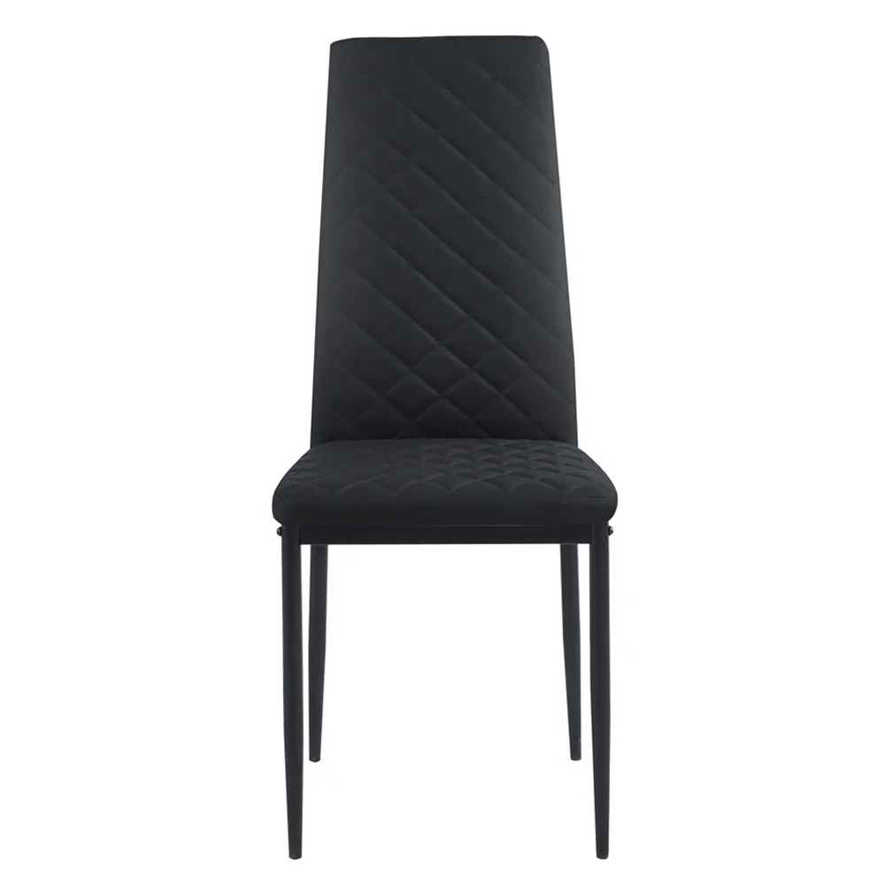 Laurel Black Faux Leather Dining Chairs In Pair