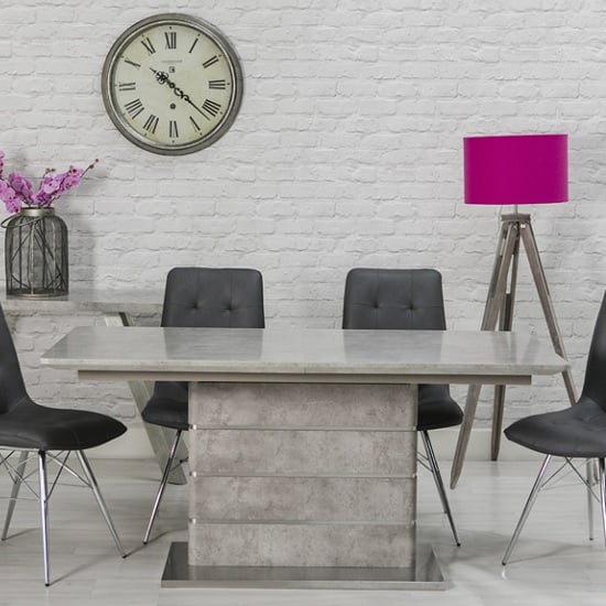 Product photograph of Lauram Modern Dining Table Rectangular In Concrete Effect from Furniture in Fashion