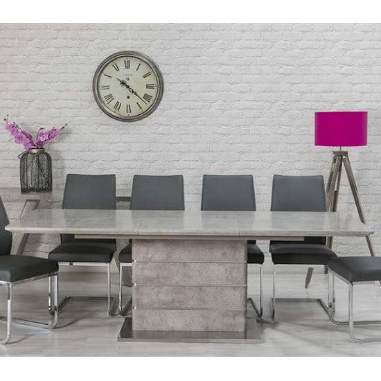 Read more about Lauram extendable dining table rectangular in concrete effect