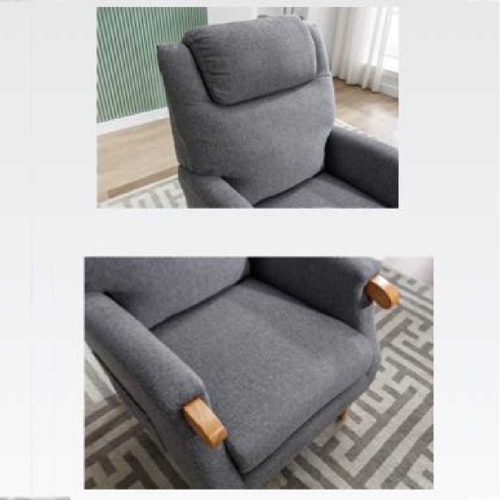 Laurel Fabric 1 Seater Sofa With Oak Legs In Grey