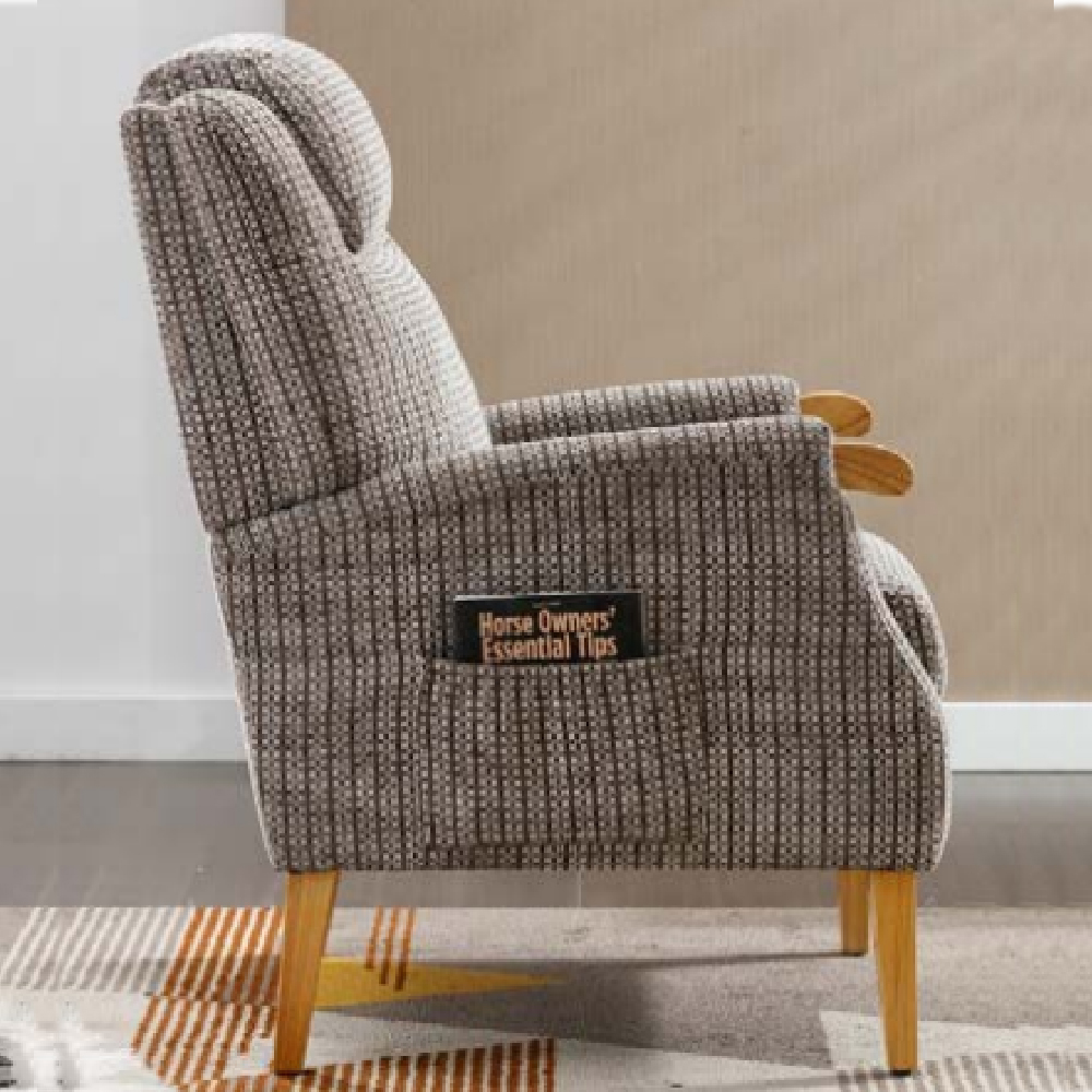 Laurel Fabric 1 Seater Sofa With Oak Legs In Latte