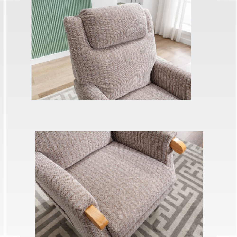 Laurel Fabric 1 Seater Sofa With Oak Legs In Natural