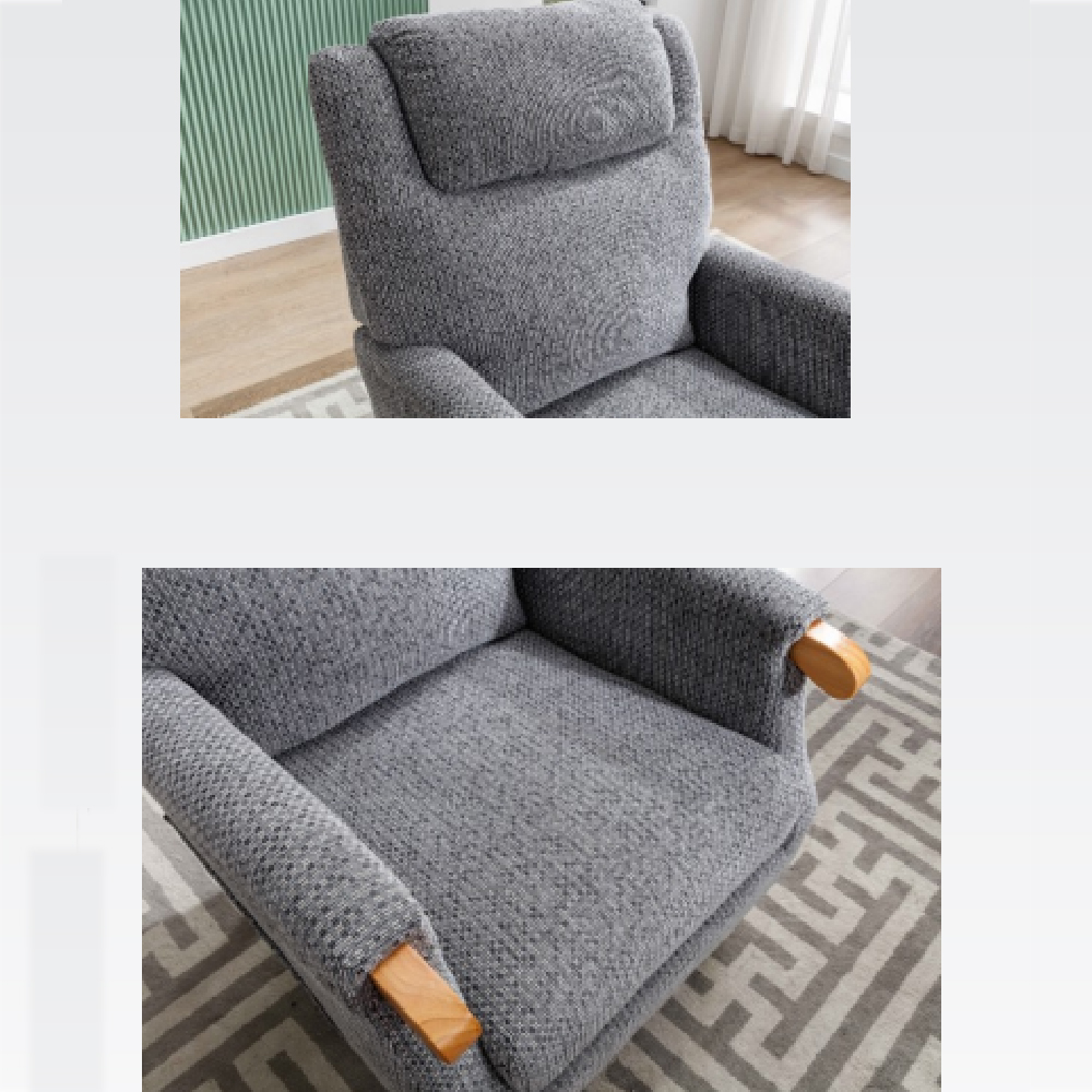 Laurel Fabric 1 Seater Sofa With Oak Legs In Steel Blue