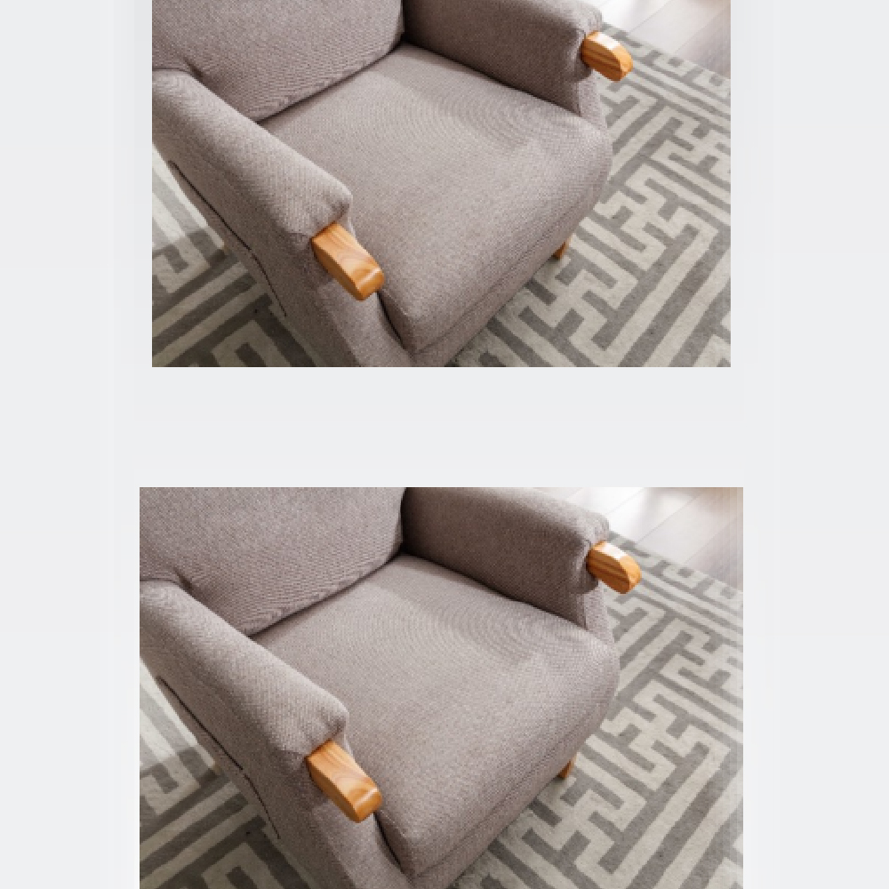 Laurel Fabric 1 Seater Sofa With Oak Legs In Taupe
