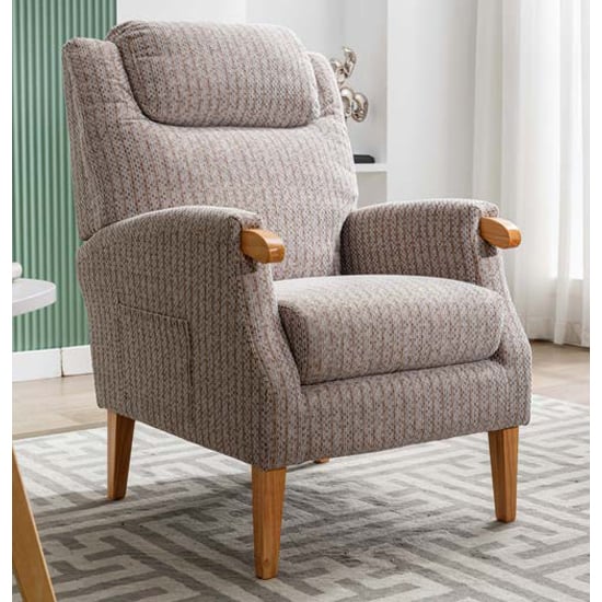 Laurel Fabric Fireside Bedroom Chair In Natural