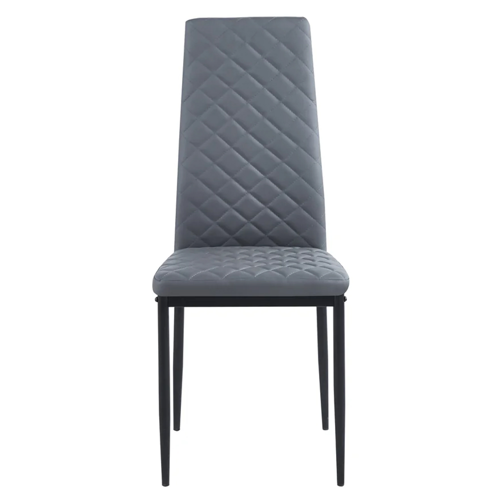 Laurel Grey Faux Leather Dining Chairs In Pair