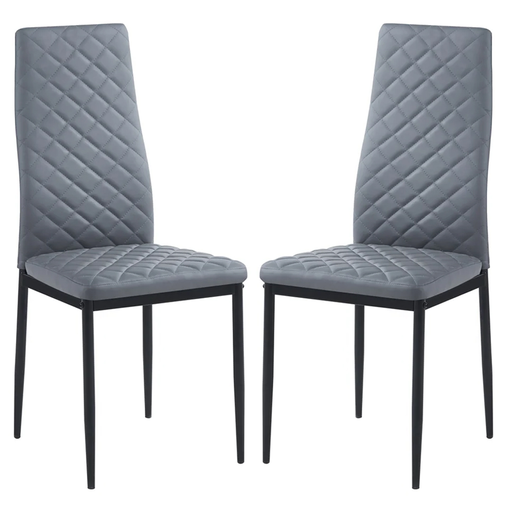 Read more about Laurel grey faux leather dining chairs in pair
