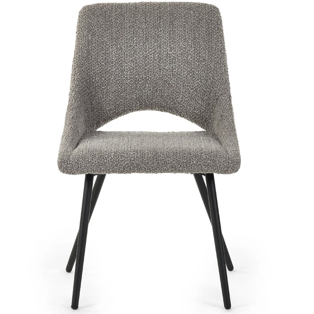 Laurel Light Oak Wooden Round Dining Table With 4 Irwin Grey Chairs
