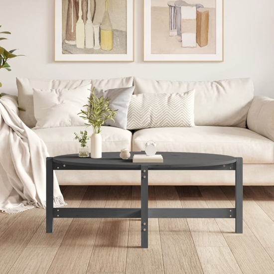Laurel Solid Pine Wood Coffee Table In Grey