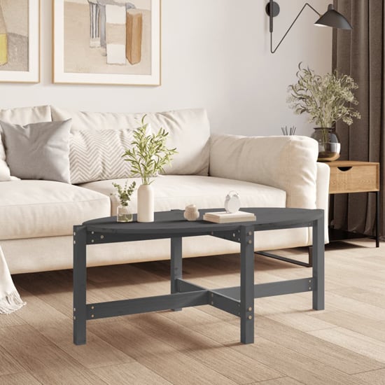 Read more about Laurel solid pine wood coffee table in grey