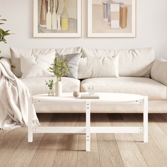 Laurel Solid Pine Wood Coffee Table In White