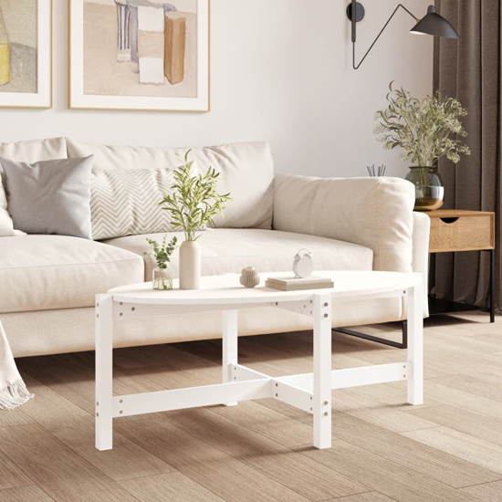 Read more about Laurel solid pine wood coffee table in white
