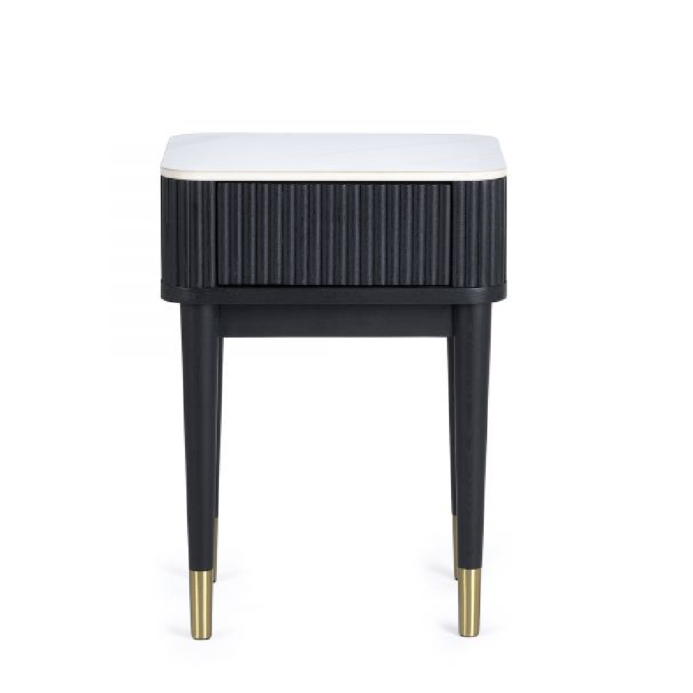 Laurel Stone Coffee Table With 2 Drawers In White Marble Effect