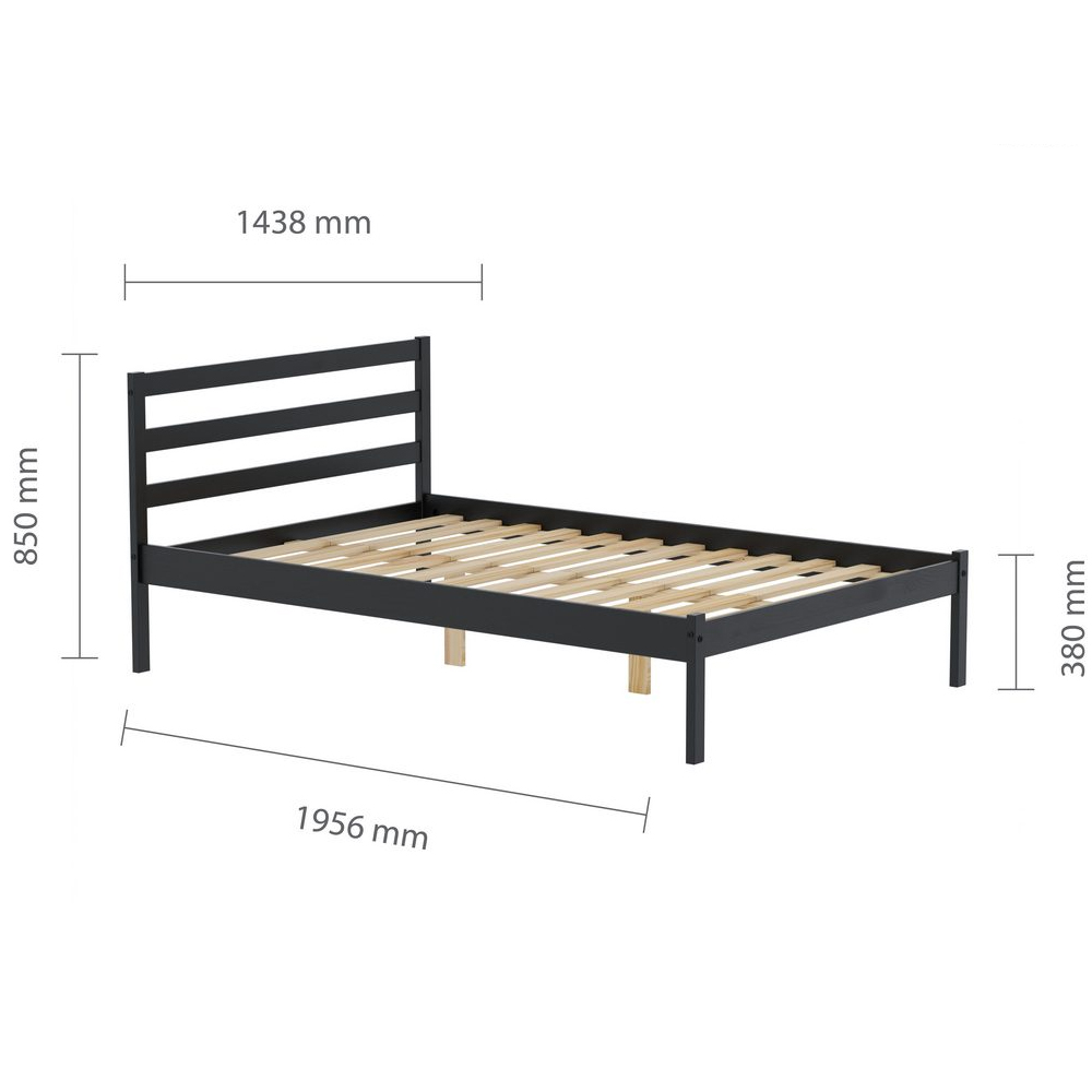 Laurel Wooden Double Bed In Black