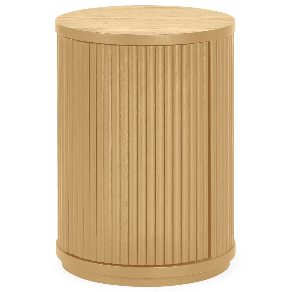 Laurel Wooden Side Table With 1 Door - Brown