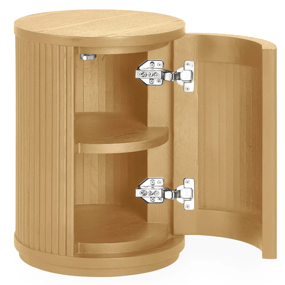 Laurel Wooden Side Table With 1 Door - Brown