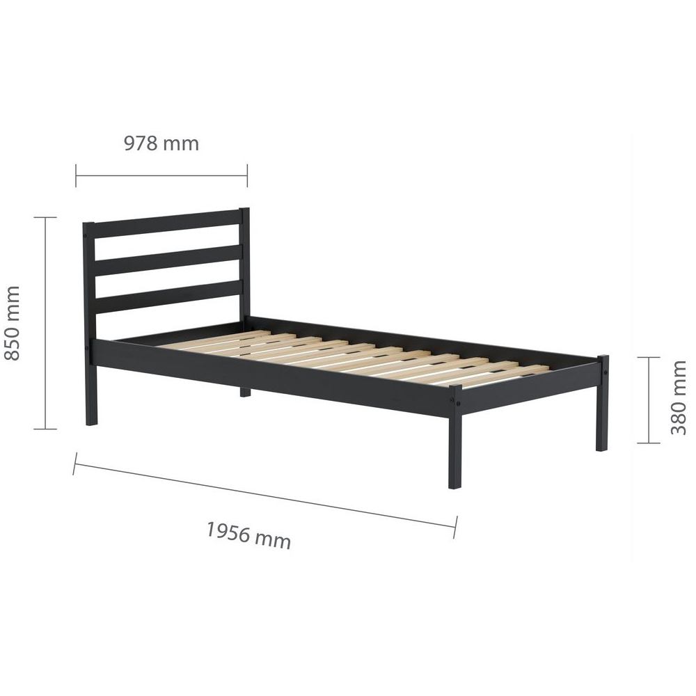 Laurel Wooden Single Bed In Black