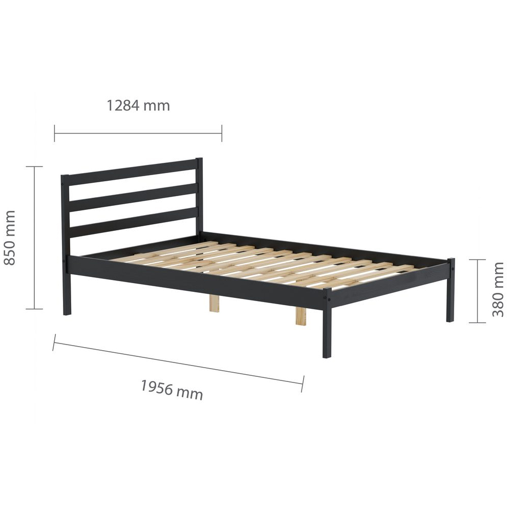 Laurel Wooden Small Double Bed In Black