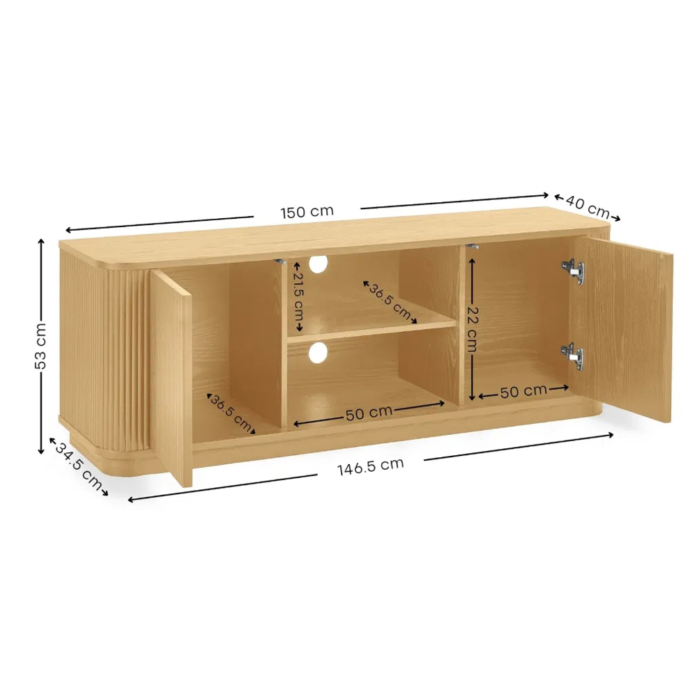Laurel Wooden TV Unit With 2 Doors - Brown