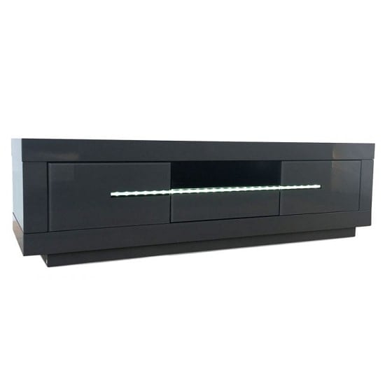 Photo of Martley contemporary tv stand in grey high gloss with led