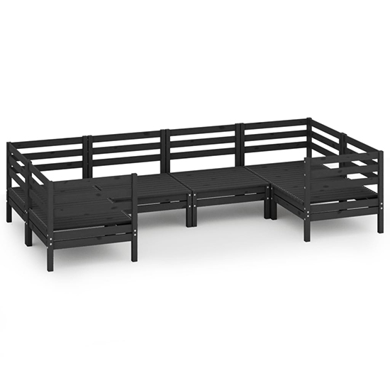 Laurie Solid Pinewood Garden Lounge Set In Black_2