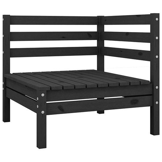 Laurie Solid Pinewood Garden Lounge Set In Black_3