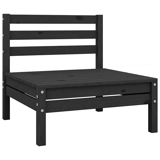 Laurie Solid Pinewood Garden Lounge Set In Black_4