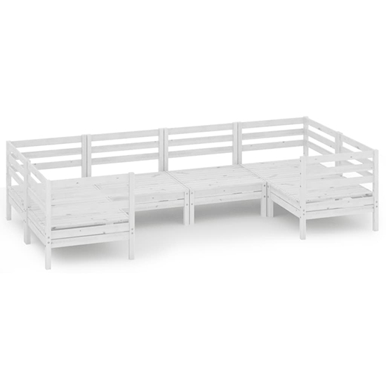 Laurie Solid Pinewood Garden Lounge Set In White_2