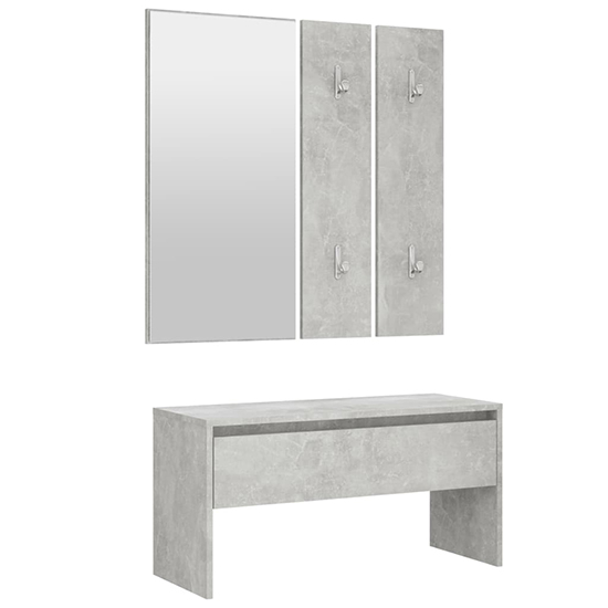 Lautoka Wooden Hallway Furniture Set In Concrete Effect