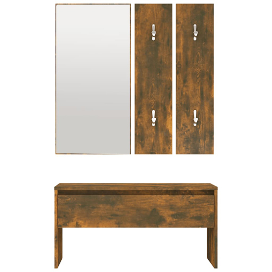 Lautoka Wooden Hallway Furniture Set In Smoked Oak