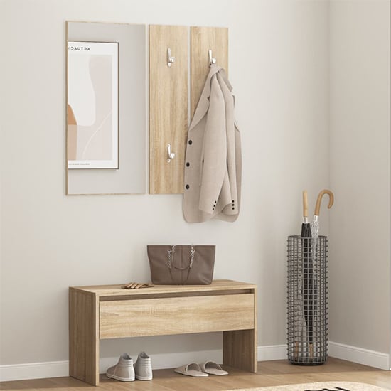 Product photograph of Lautoka Wooden Hallway Furniture Set In Sonoma Oak from Furniture in Fashion