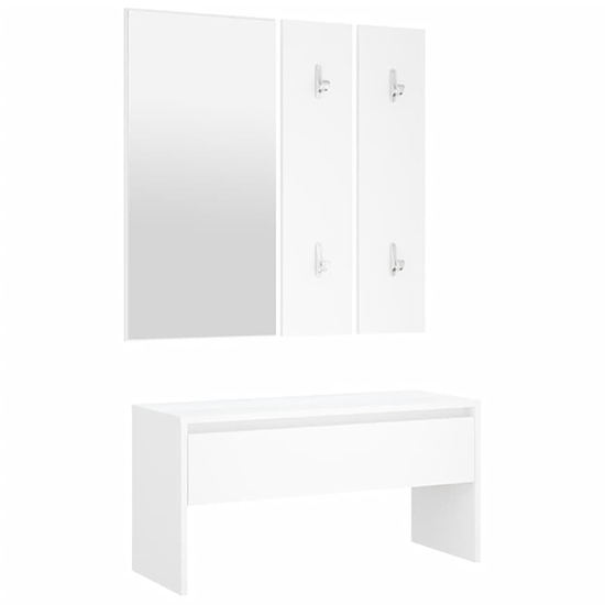 Lautoka Wooden Hallway Furniture Set In White