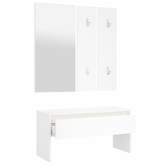 Lautoka Wooden Hallway Furniture Set In White