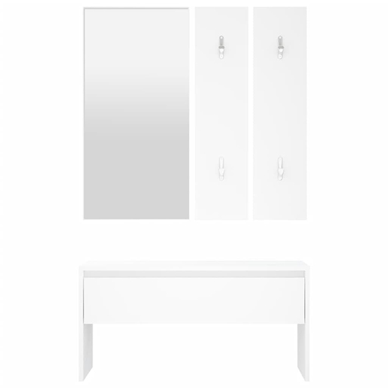 Lautoka Wooden Hallway Furniture Set In White