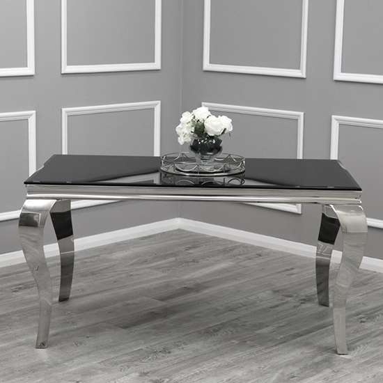 Laval Black Glass Dining Table With 6 Elmira Black Chairs Furniture