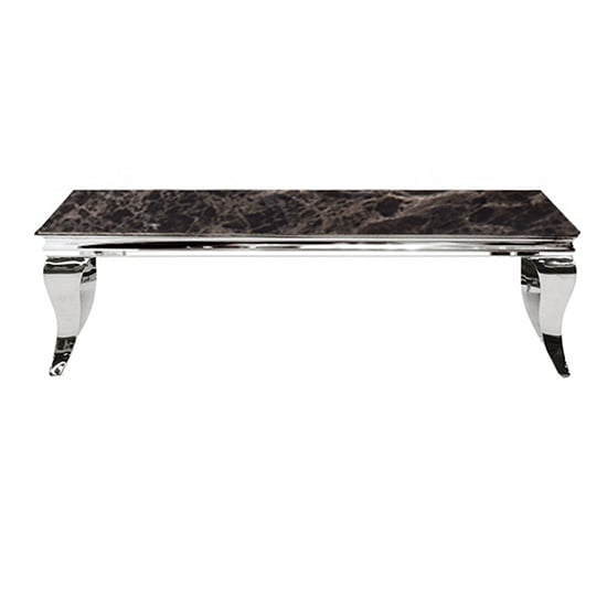 Laval Black Marble Top Coffee Table With Polished Legs