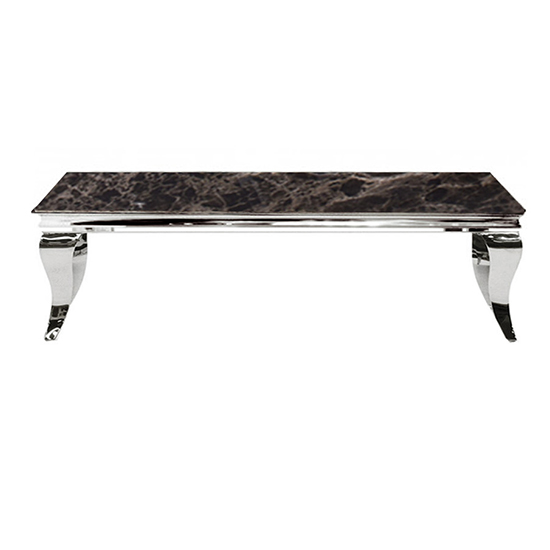 Photo of Laval black marble top coffee table with polished legs