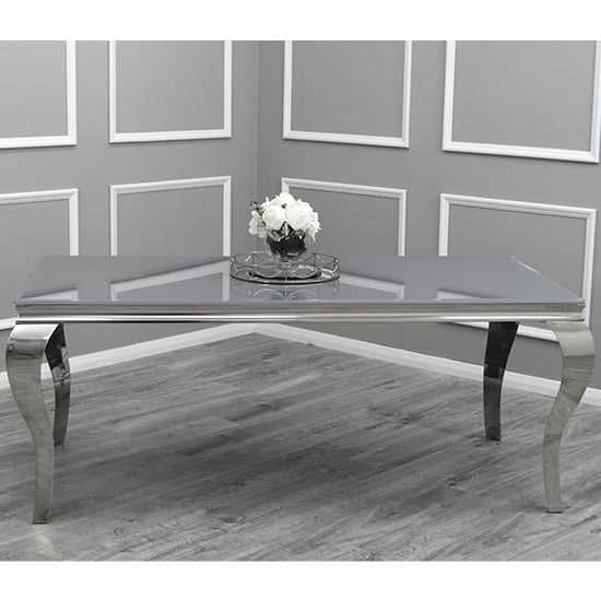 Laval Grey Glass Dining Table With 8 Elmira Black Chairs_2