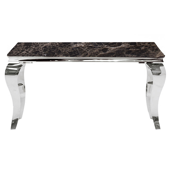 Laval Large Black Marble Console Table With Polished Legs | Furniture ...