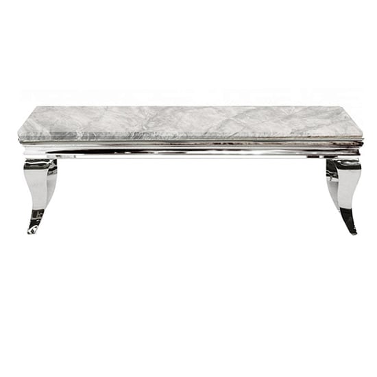 Product photograph of Laval Light Grey Marble Top Coffee Table With Polished Legs from Furniture in Fashion