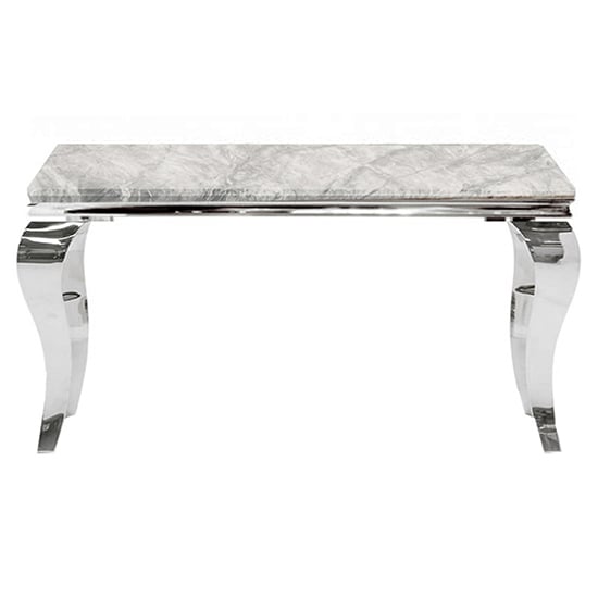 Laval Small Light Grey Marble Console Table With Polished Legs