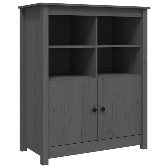 Laval Solid Pine Wood Sideboard With 2 Doors In Grey