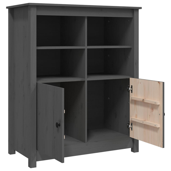 Laval Solid Pine Wood Sideboard With 2 Doors In Grey