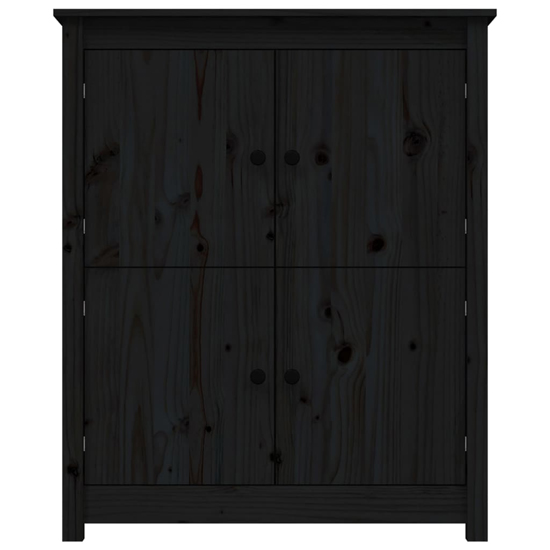 Laval Solid Pine Wood Sideboard With 4 Doors In Black