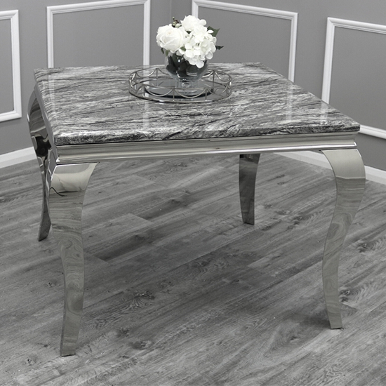 Laval Round White Marble Dining Table With Chrome Legs Furniture in