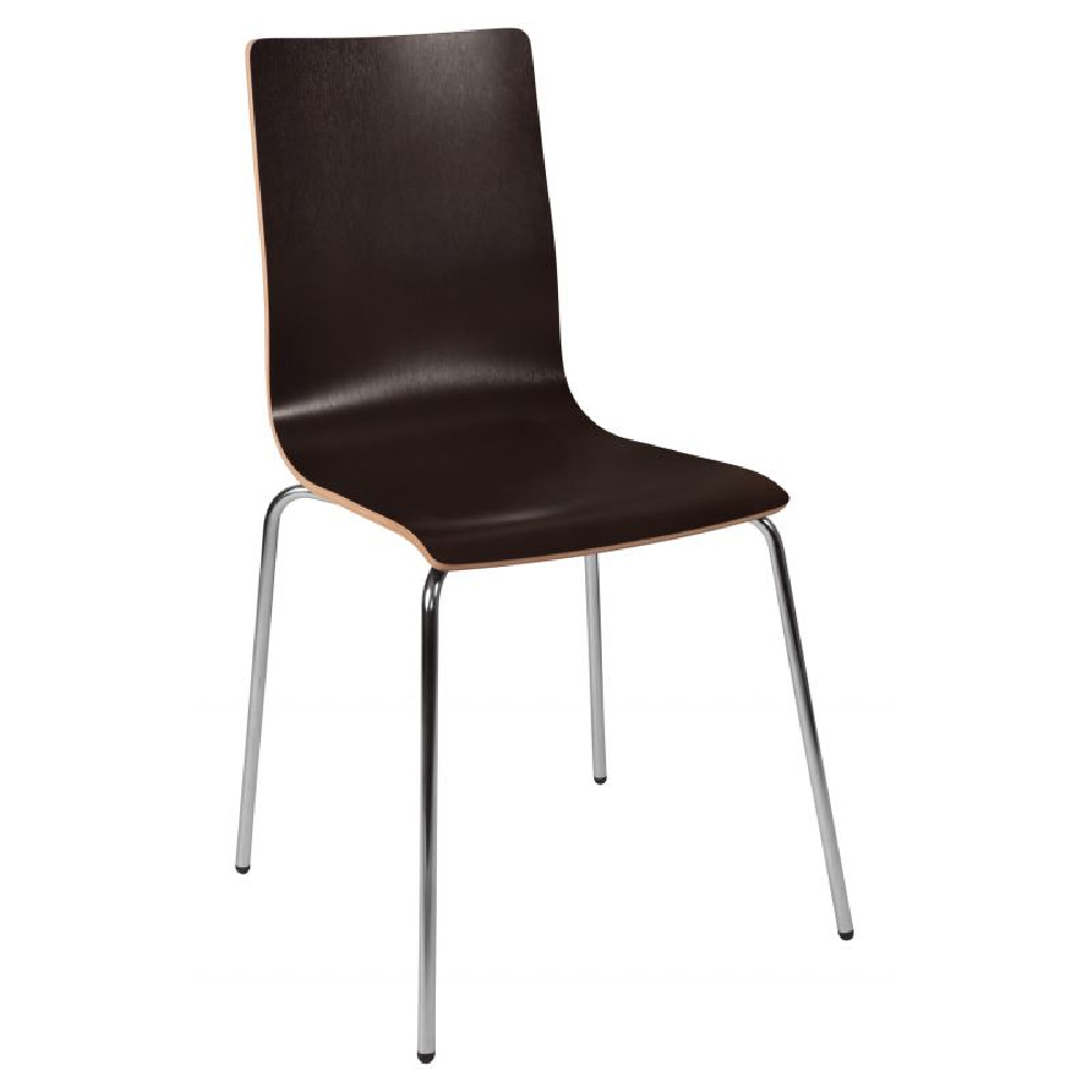 Read more about Laval wooden bistro chair with chrome legs in black