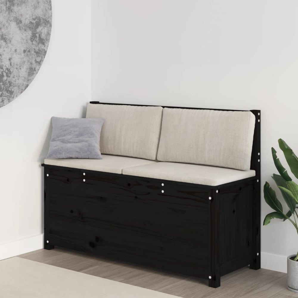 Read more about Laval wooden large hallway storage seating bench in black