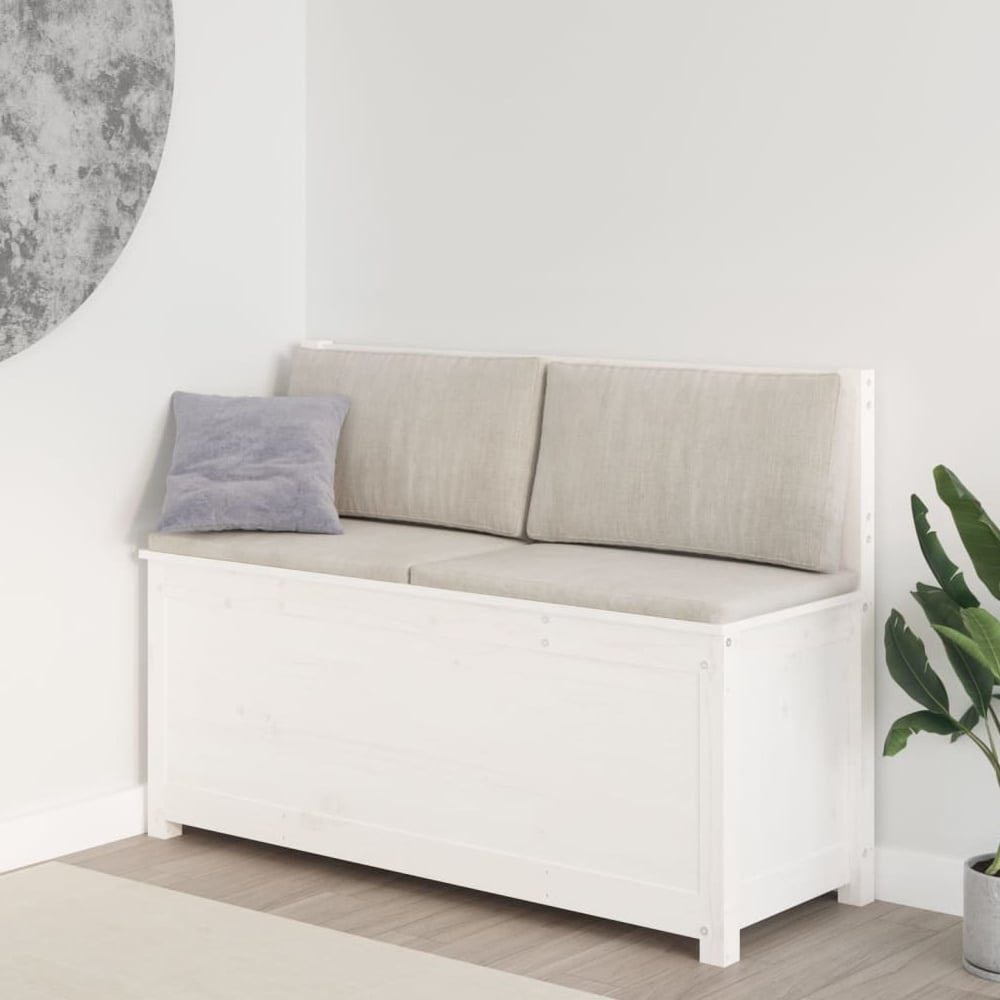 Read more about Laval wooden large hallway storage seating bench in white